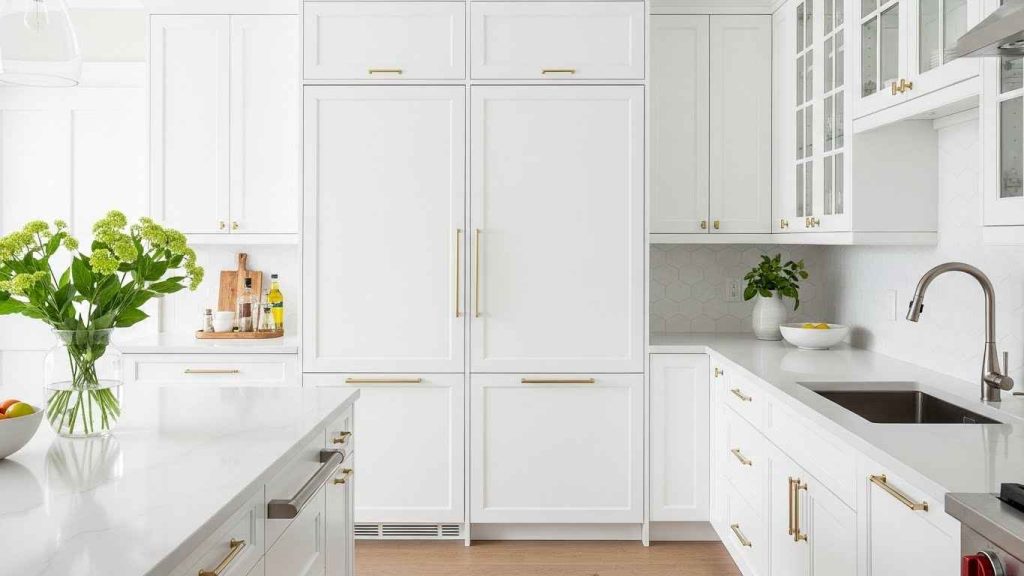 Gold Handles on Appliance Panels