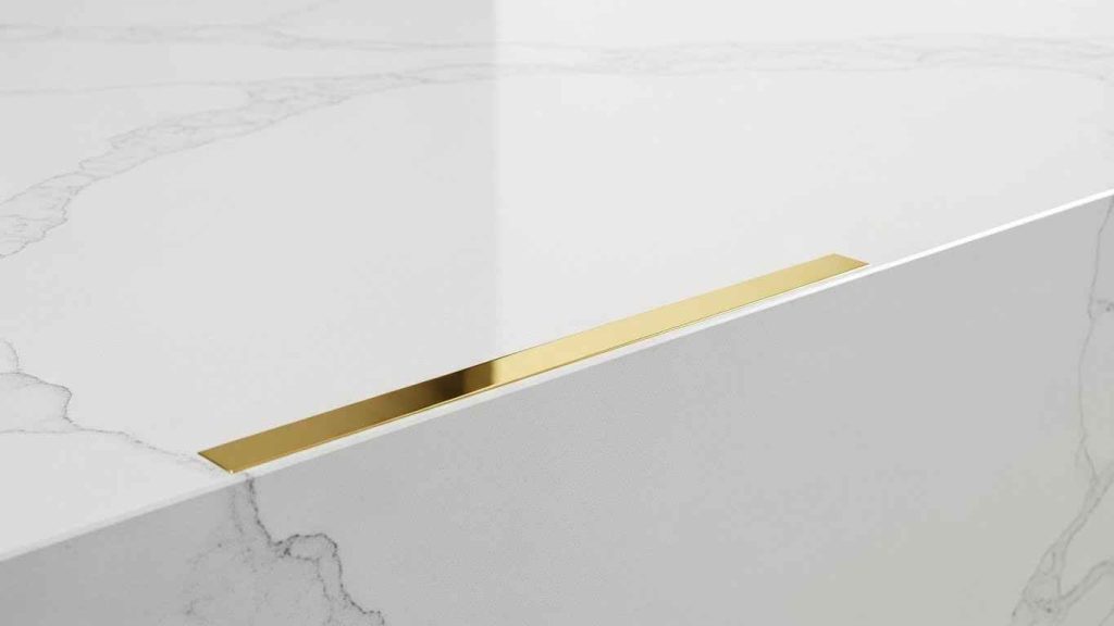 Gold Inlay on White Countertops
