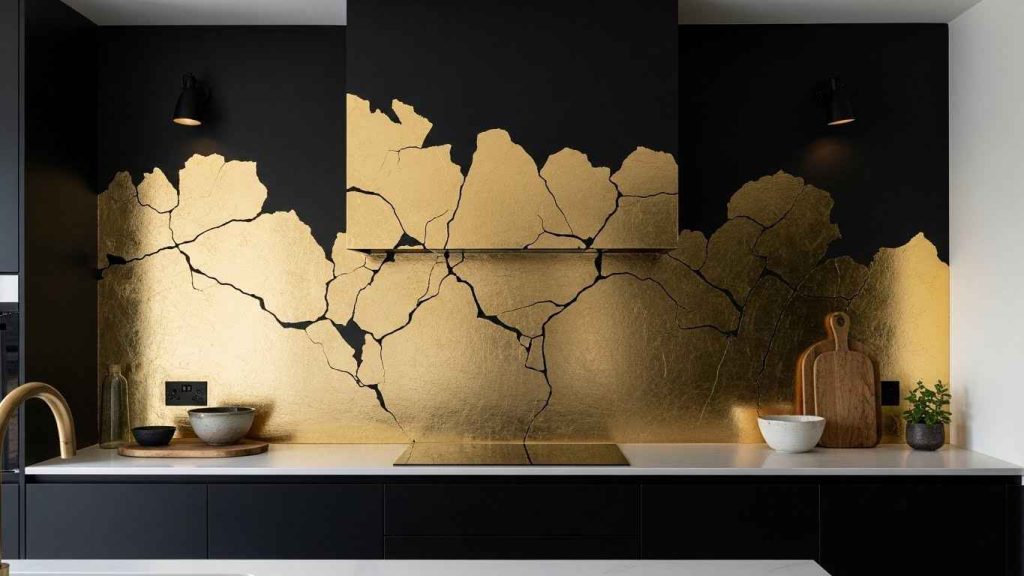 Gold Leaf Backsplash Accent