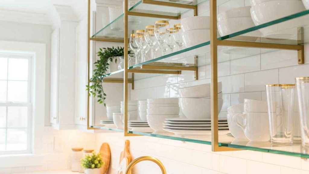 Gold Open Shelving