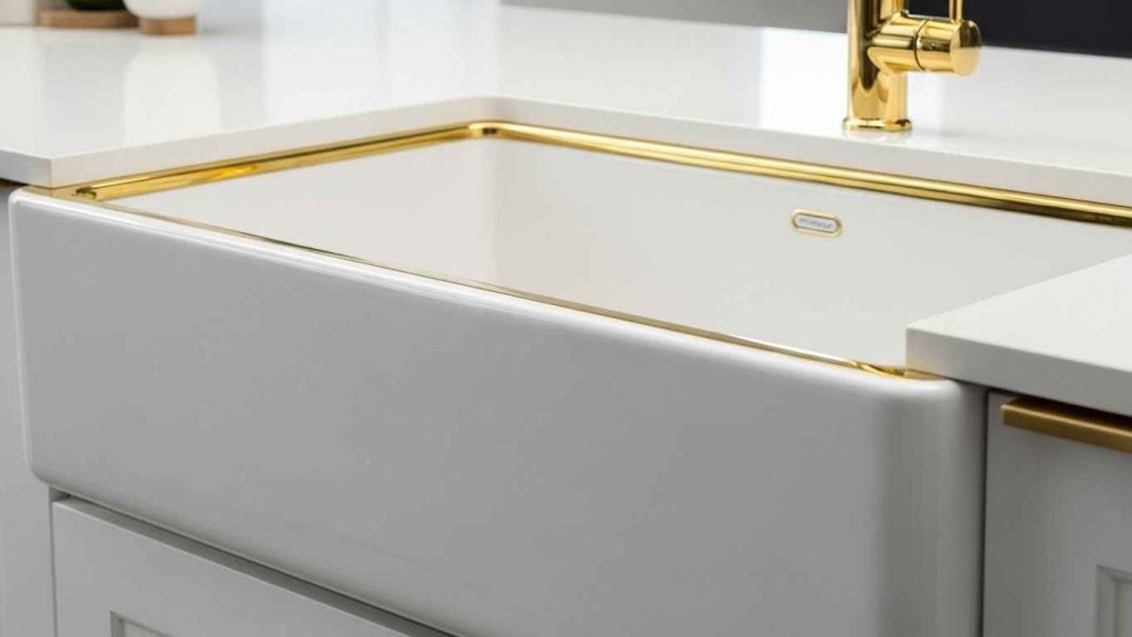 Gold Rimmed Sinks & White Basins