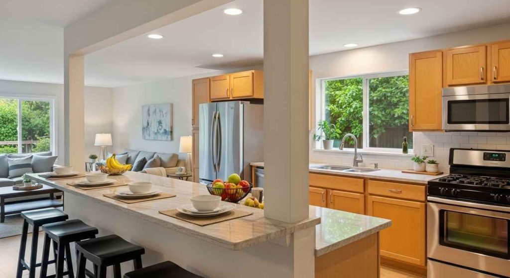 Half-Wall with a Breakfast Bar