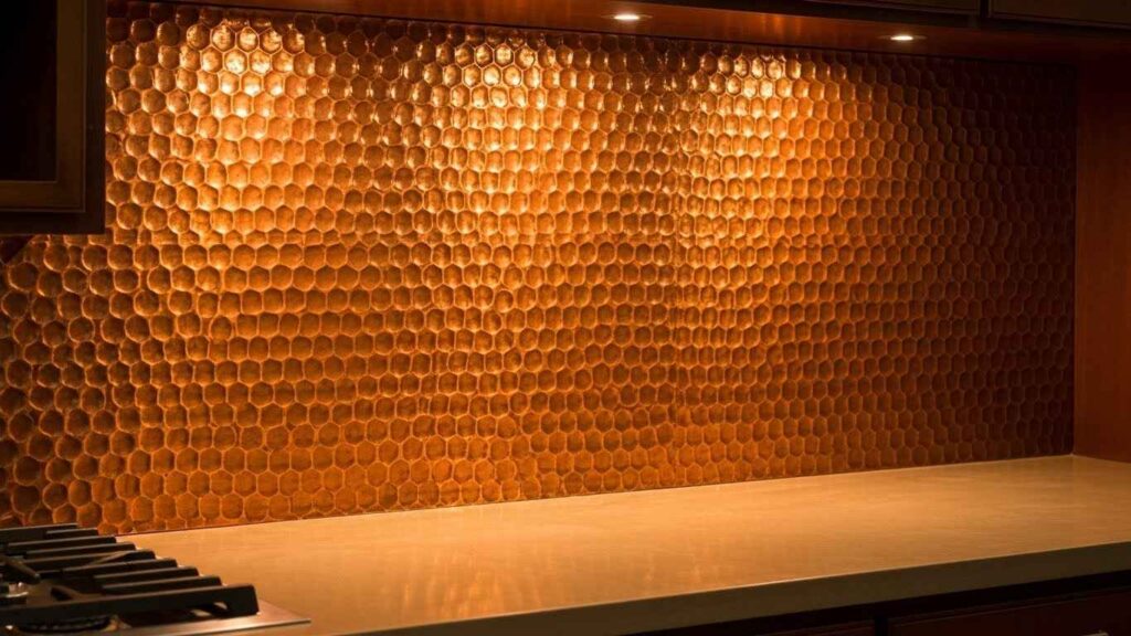 Hammered Copper Splashback