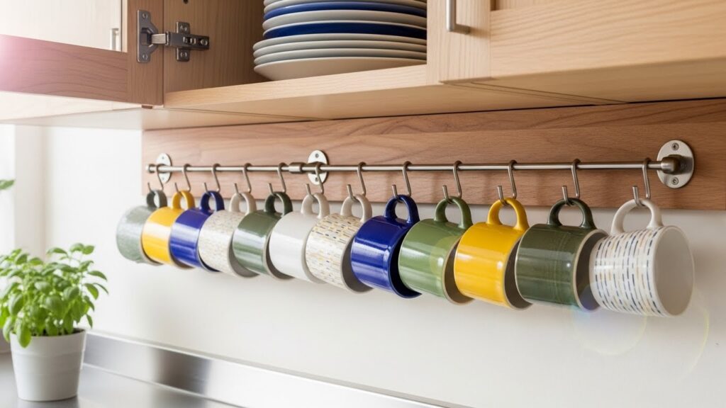 Hang Mugs Under Your Cabinets