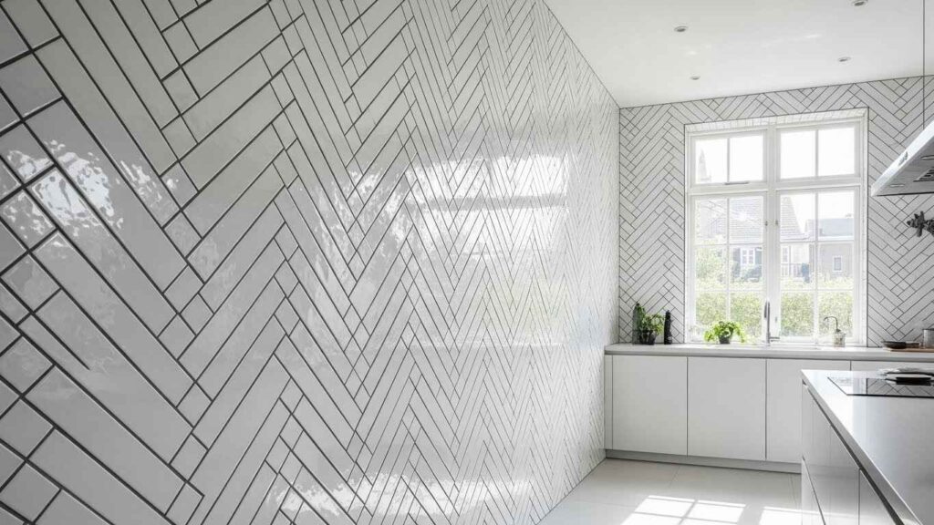 Herringbone Floor to Ceiling