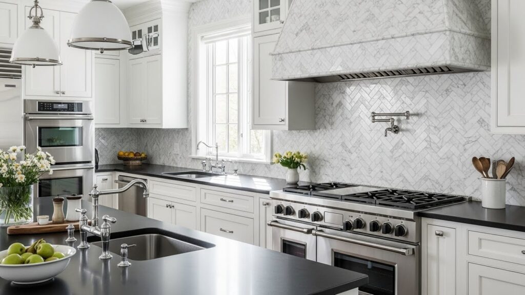 Herringbone Marble Mosaic