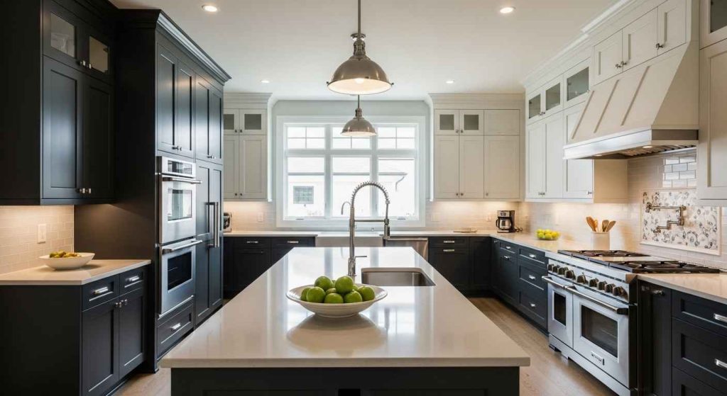 High-Contrast Charcoal and Cream