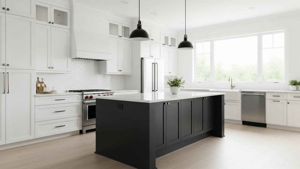 High-Contrast White and Charcoal