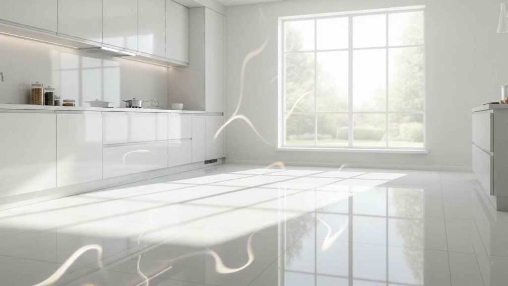 High-Gloss Floor Reflection