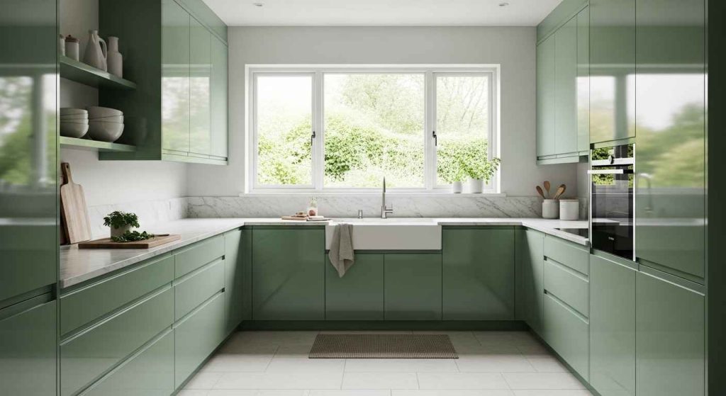 High-Gloss Sage Green Serenity