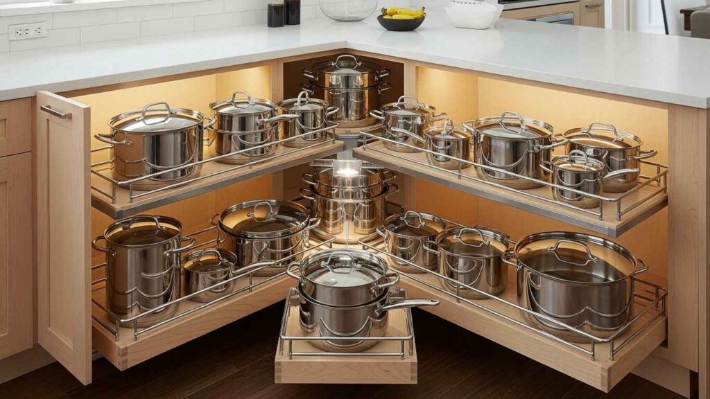 Implement Clever Corner Cabinet Solutions