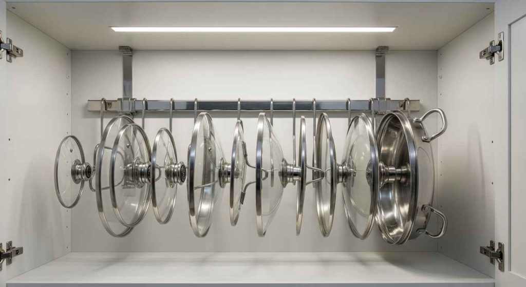 Implement a Pot Lid Organizer Rack