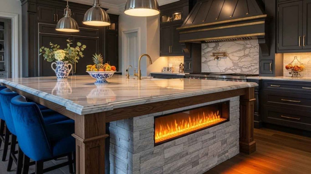 Incorporating a Fireplace into Your Island
