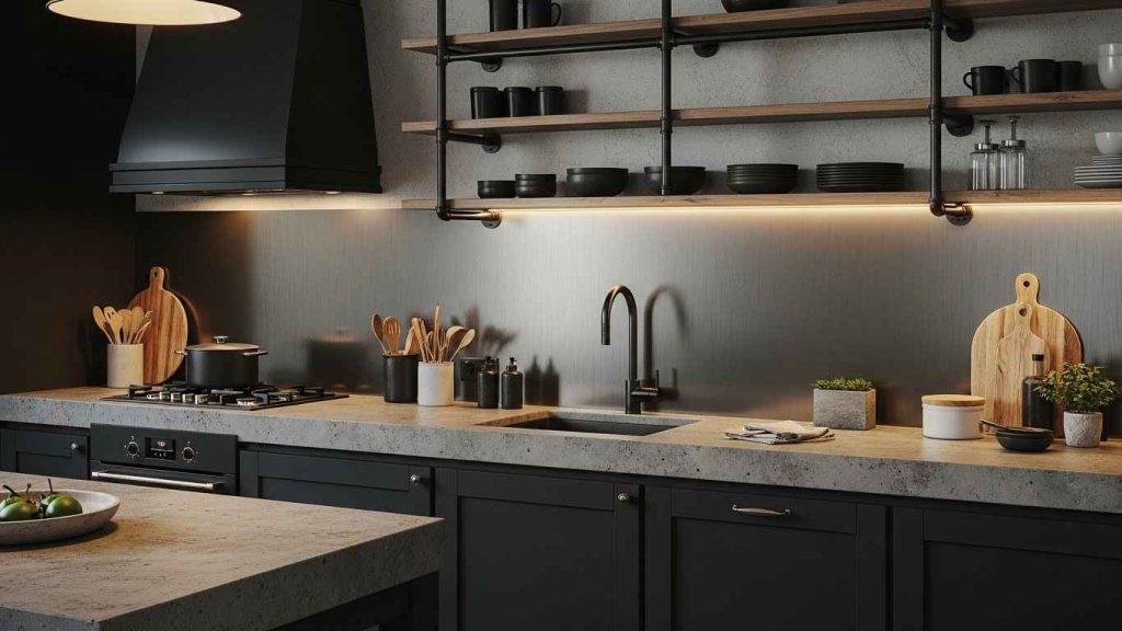 Industrial Chic Metal Backsplash