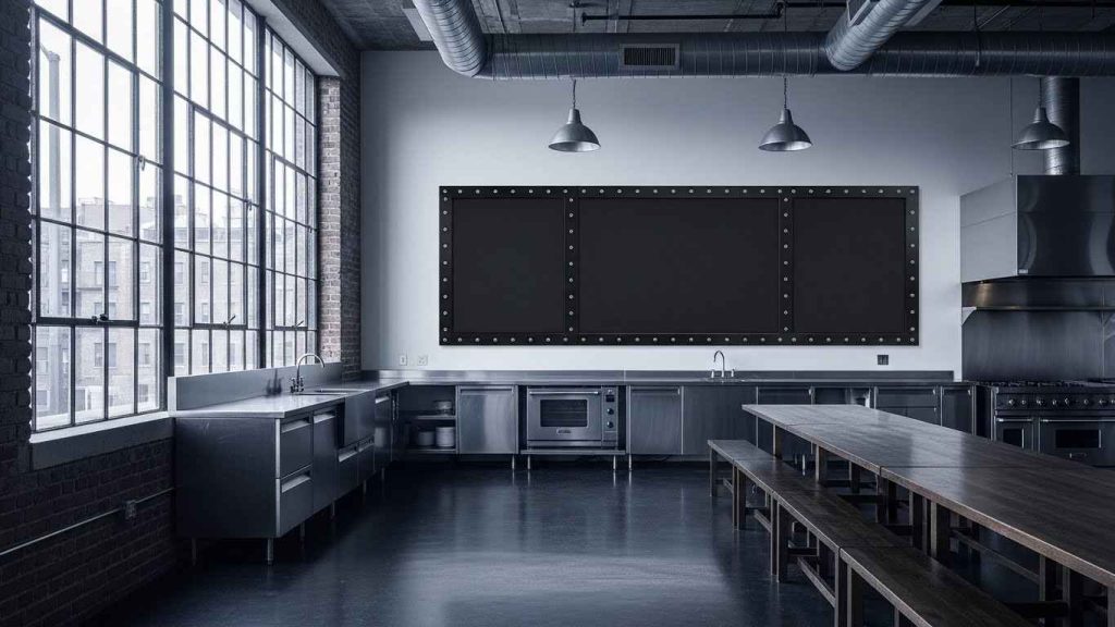 Industrial Chic Metal-Framed Chalkboard