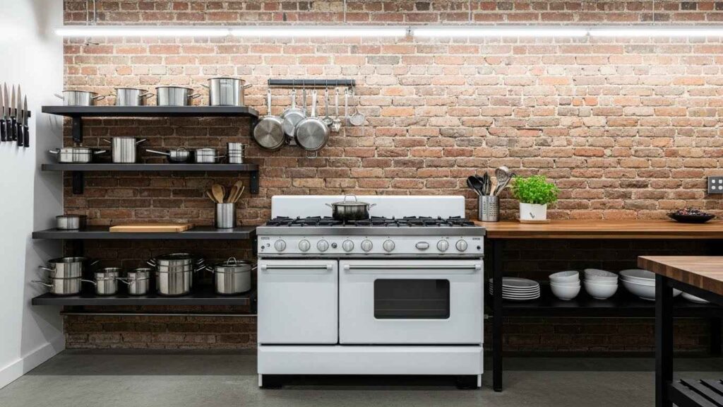 Industrial Chic White Stove