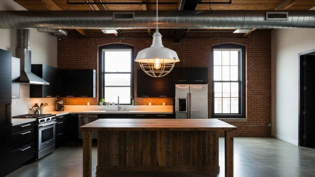 Industrial Edge in White Kitchen Pendants