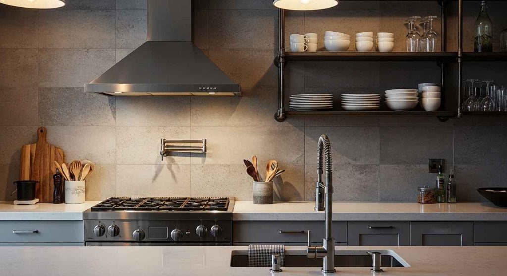 Industrial Edge with Concrete-Look Tiles