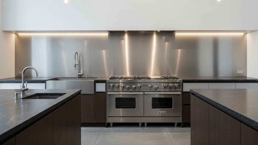 Industrial Edge with Metal Backsplash