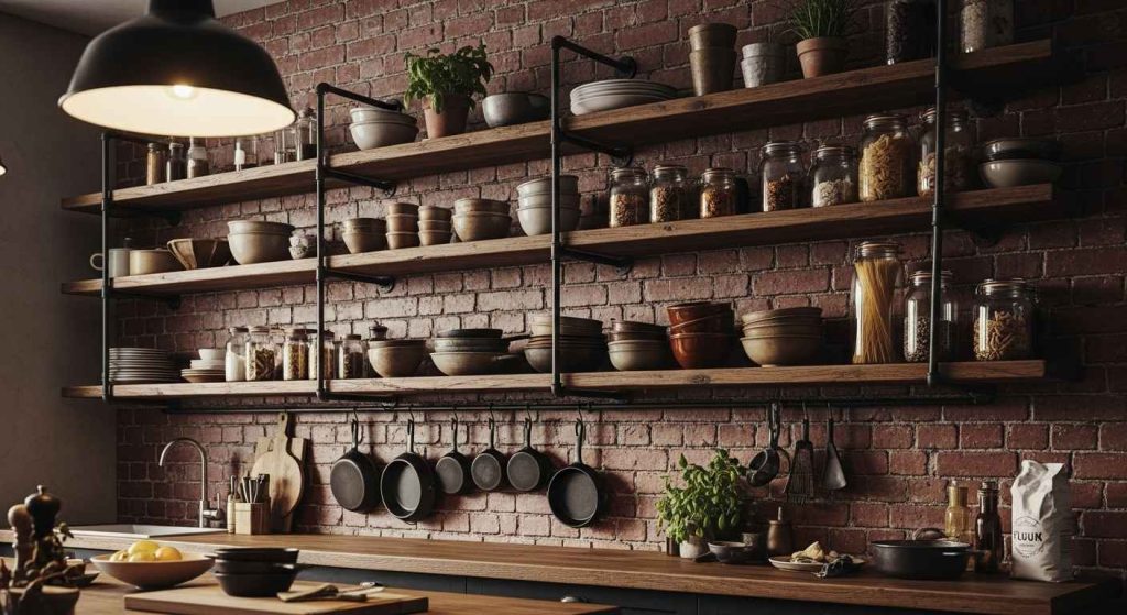 Industrial Pipe Floating Modern Kitchen Shelves