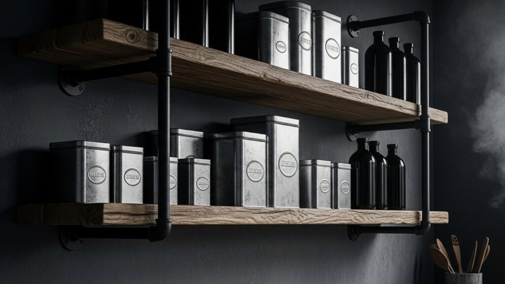 Industrial Pipe Open Shelving