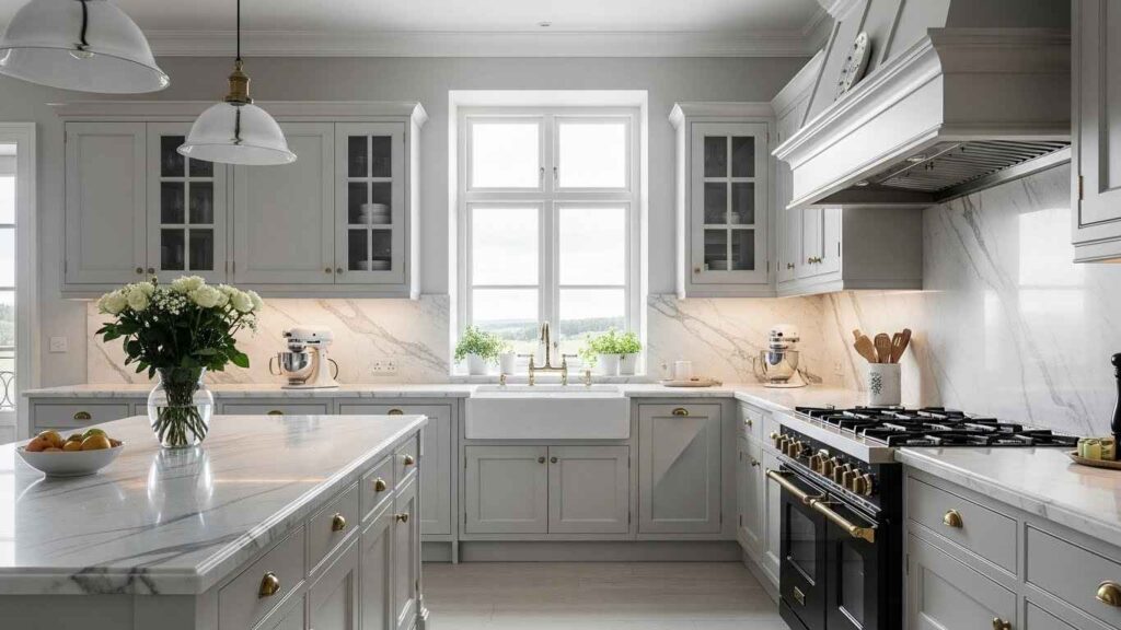 Inset Cabinets & Classic Carrara