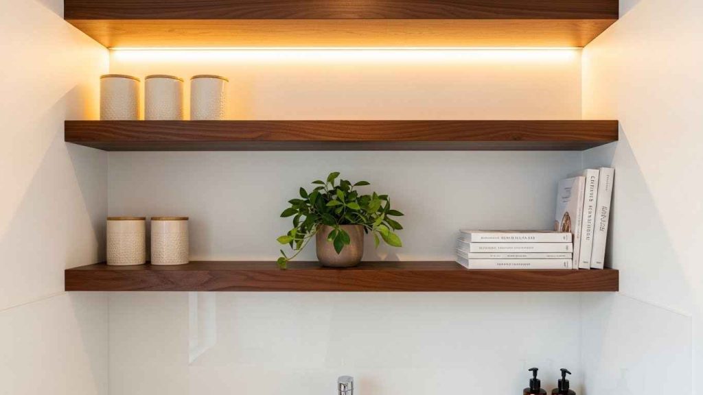 Install Floating Shelves for Storage