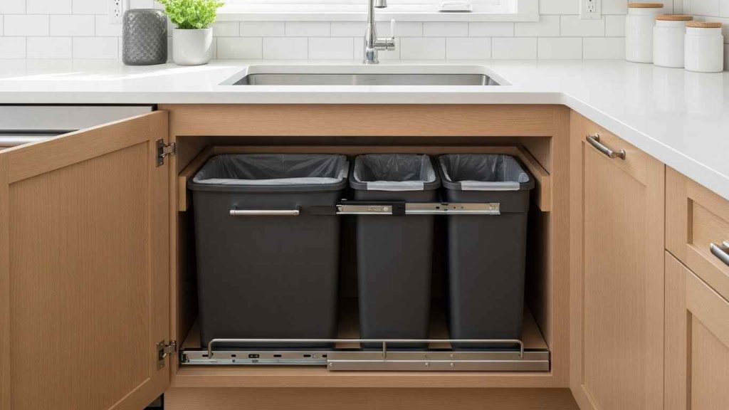 Install Pull-Out Trash and Recycling Bins