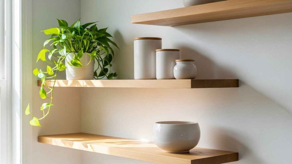 Install Sleek Wall-Mounted Shelving