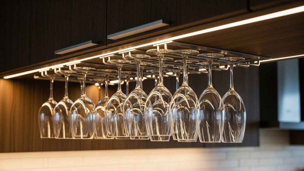 Install Under-Cabinet Stemware Holders