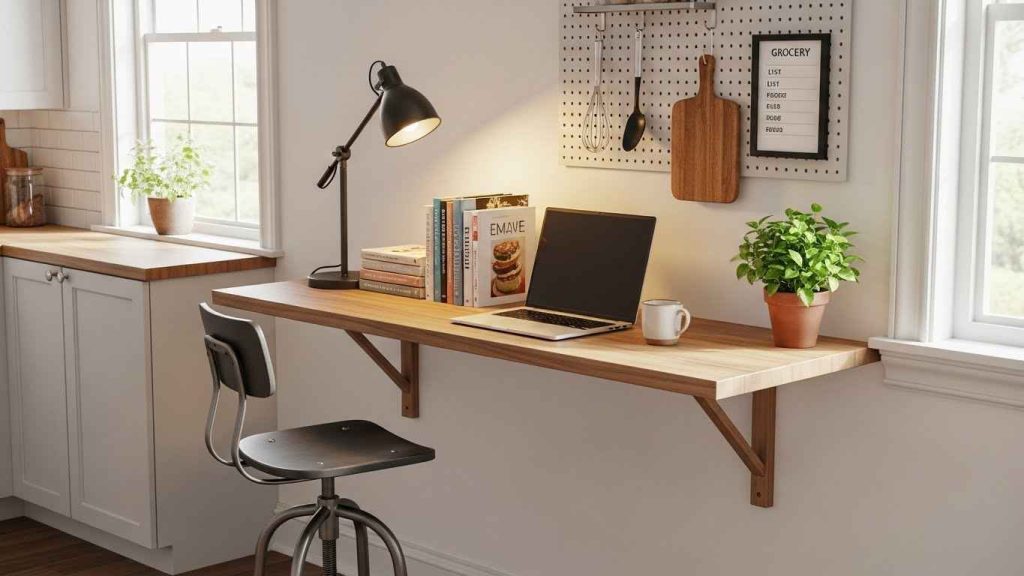 Install a Narrow Wall-Mounted Desk