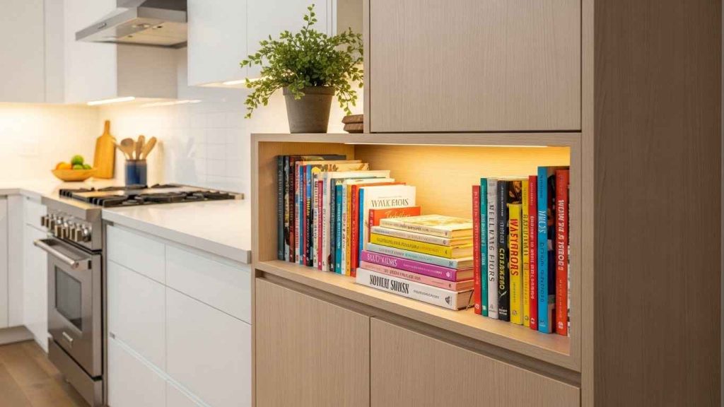 Integrated Cookbook Storage Nooks