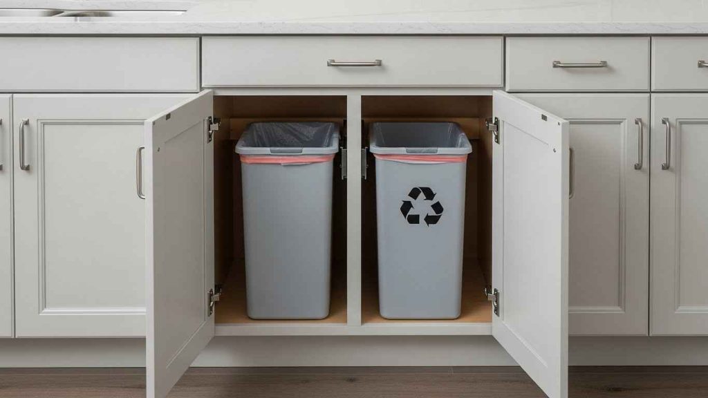 Integrated Trash & Recycling Bins