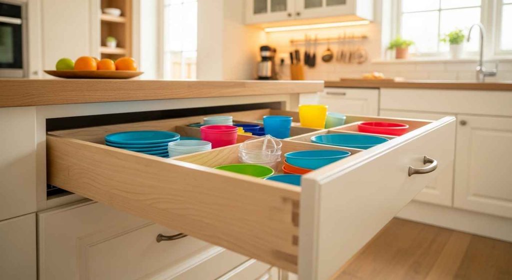 Kid-Friendly Dishware Drawers