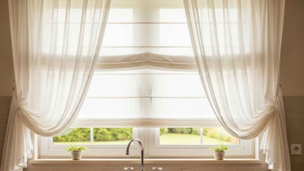 Layered White Window Treatments