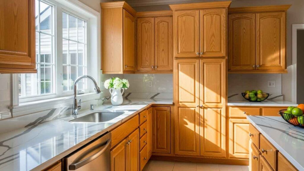 Light Oak & Calacatta Marble Look