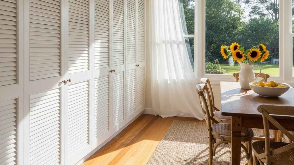 Louvered Cabinets for Airy Style