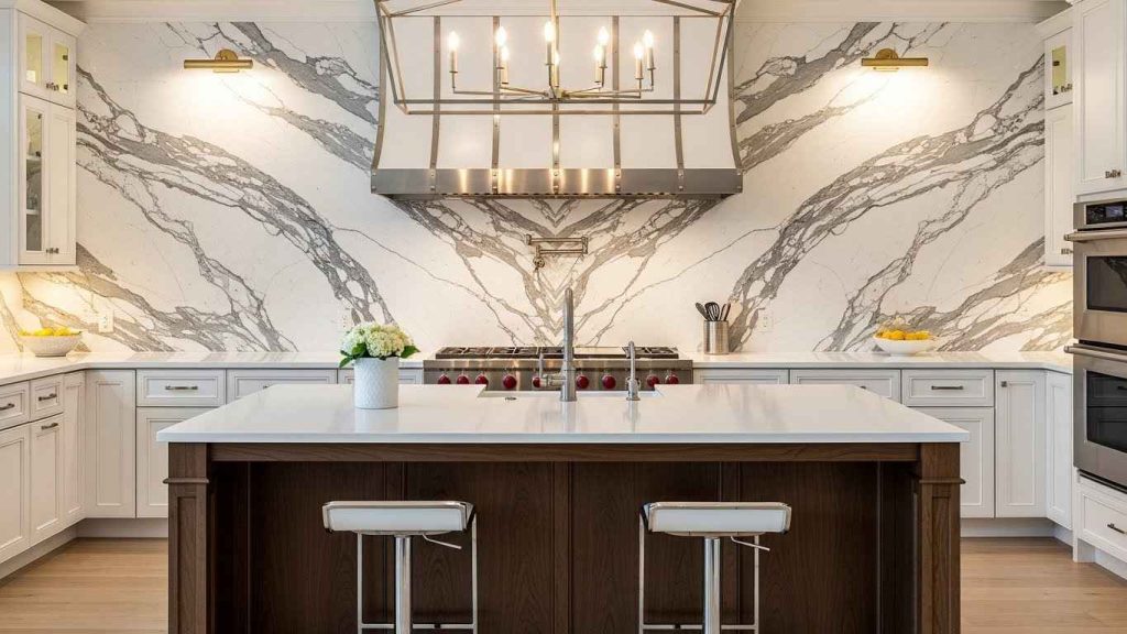 Luxurious Calacatta Gold Herringbone