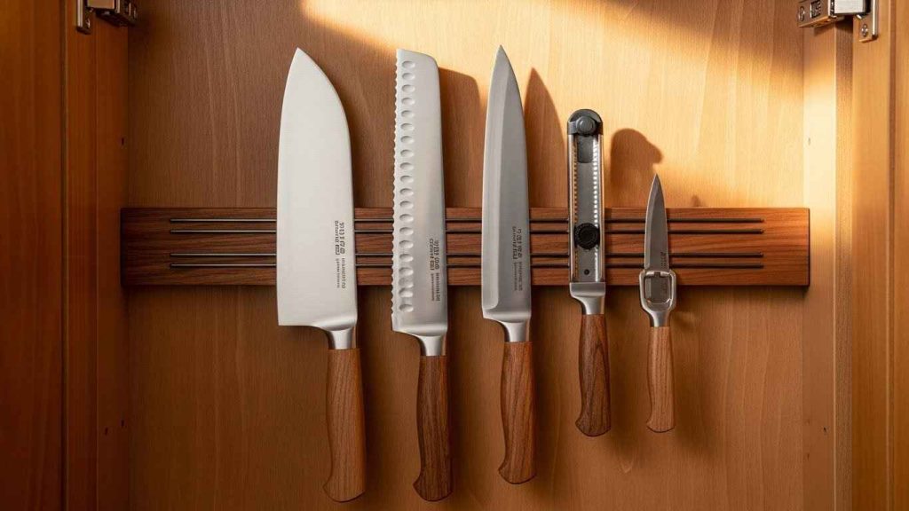 Magnetic Knife Strip Inside Cabinet