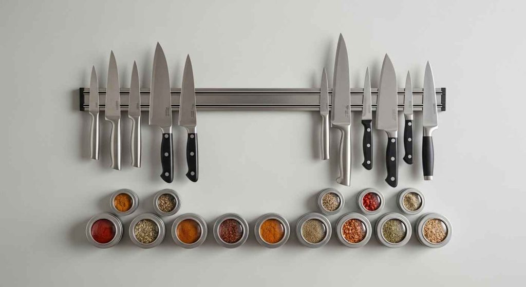 Magnetic Knife Strip & Spice Rack