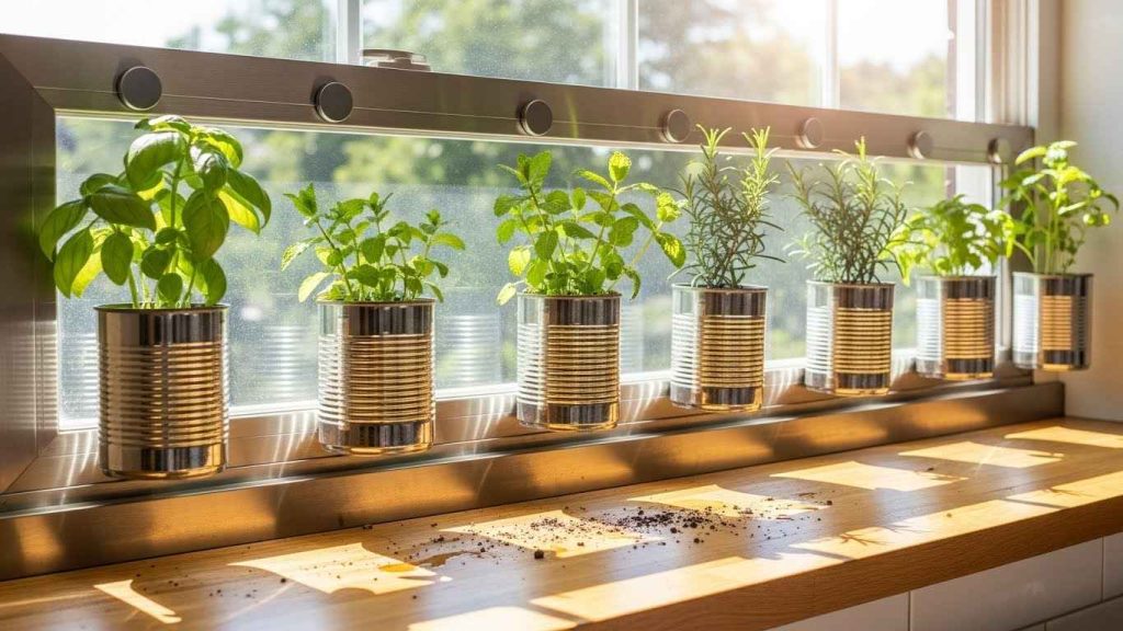 Magnetic Tin Can Planters