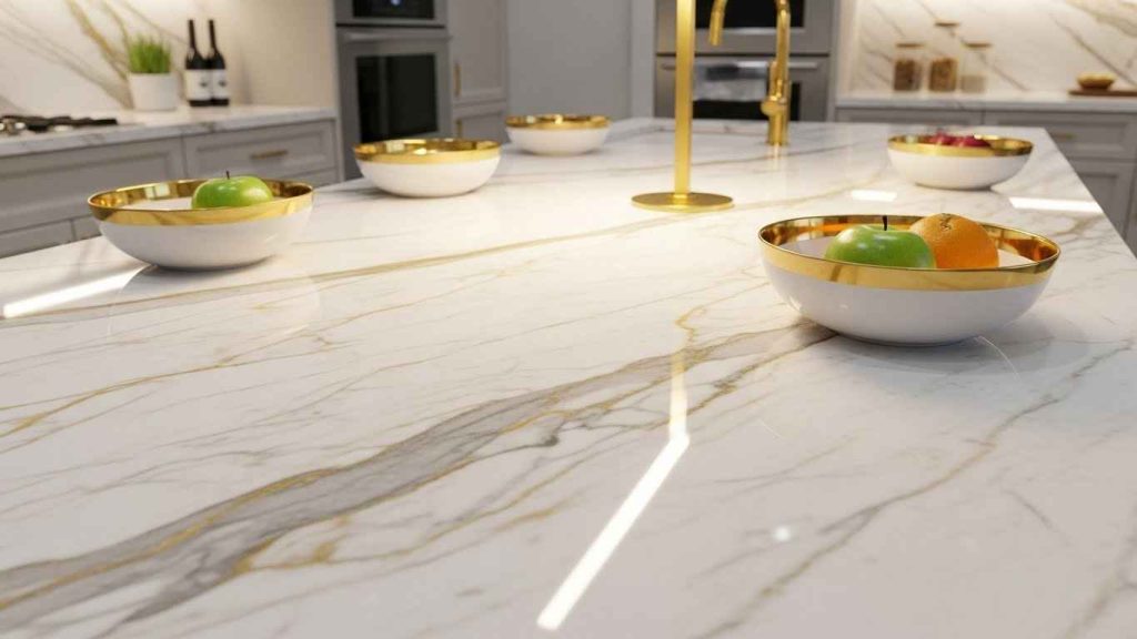 Marble Countertops with Gold Veining