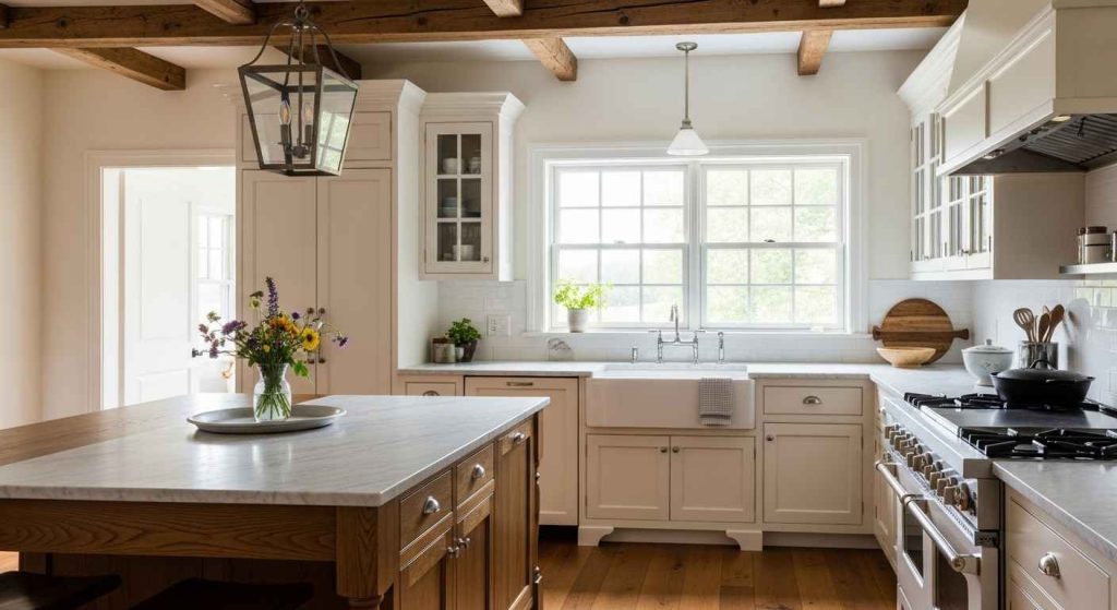Marble in a Farmhouse Kitchen