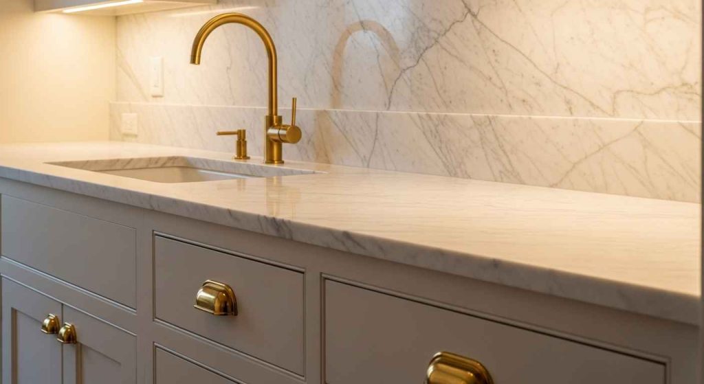 Marble with Brass and Gold Hardware