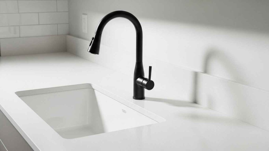 Matte Black Faucet as a Focal Point