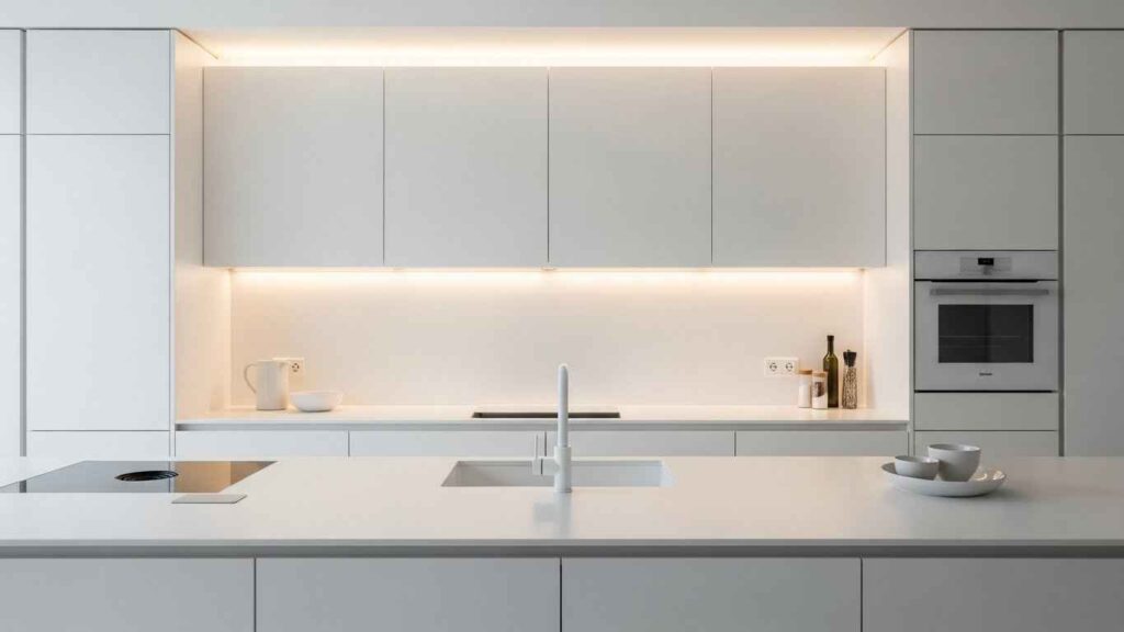 Minimalist Modern White Kitchen Design