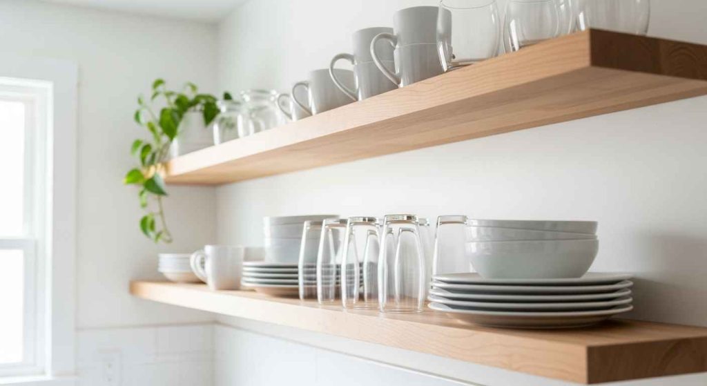 Minimalist Neutral Open Shelving
