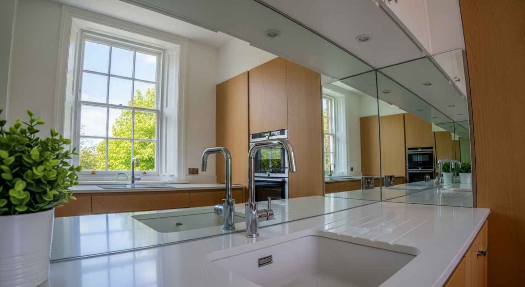 Mirror Backsplashes for Depth