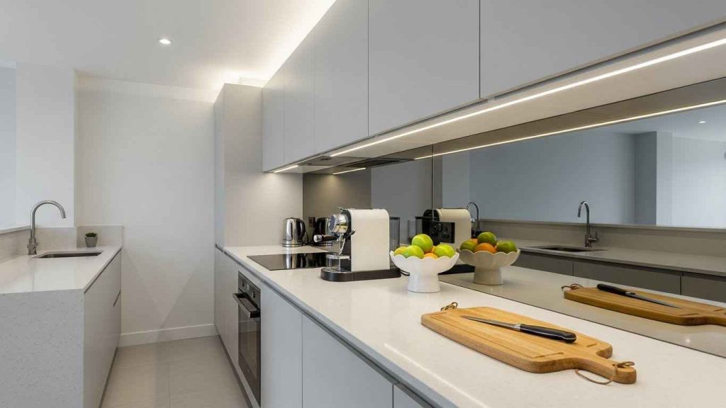 Mirrored Backsplash Illusion