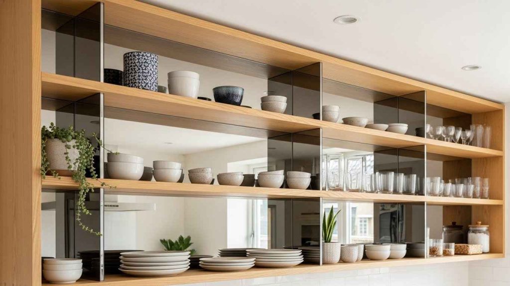Mirrored Open Shelving Liners